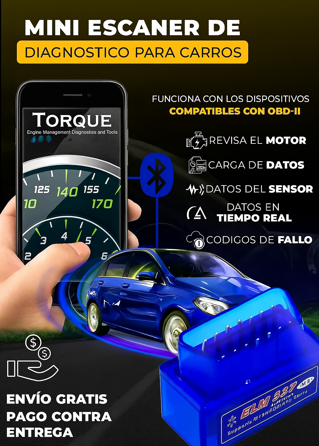 🚗 SCANPRO ELM327 – TU MECÁNICO PERSONAL EN EL BOLSILLO -50% + ENVIO GRATIS 🎁